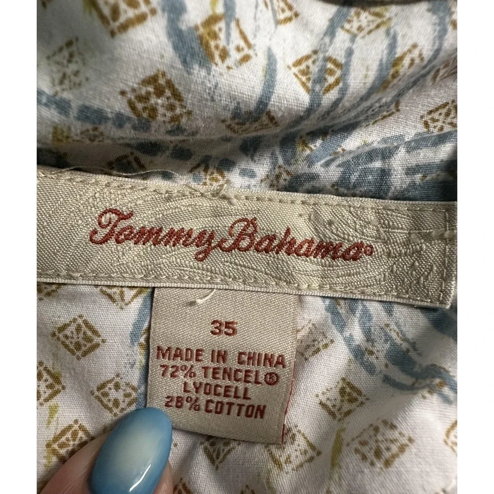 Tommy Bahama Pants Mens 35 Green‎ Relaxed Straight Casual Tencel Cotton Blend